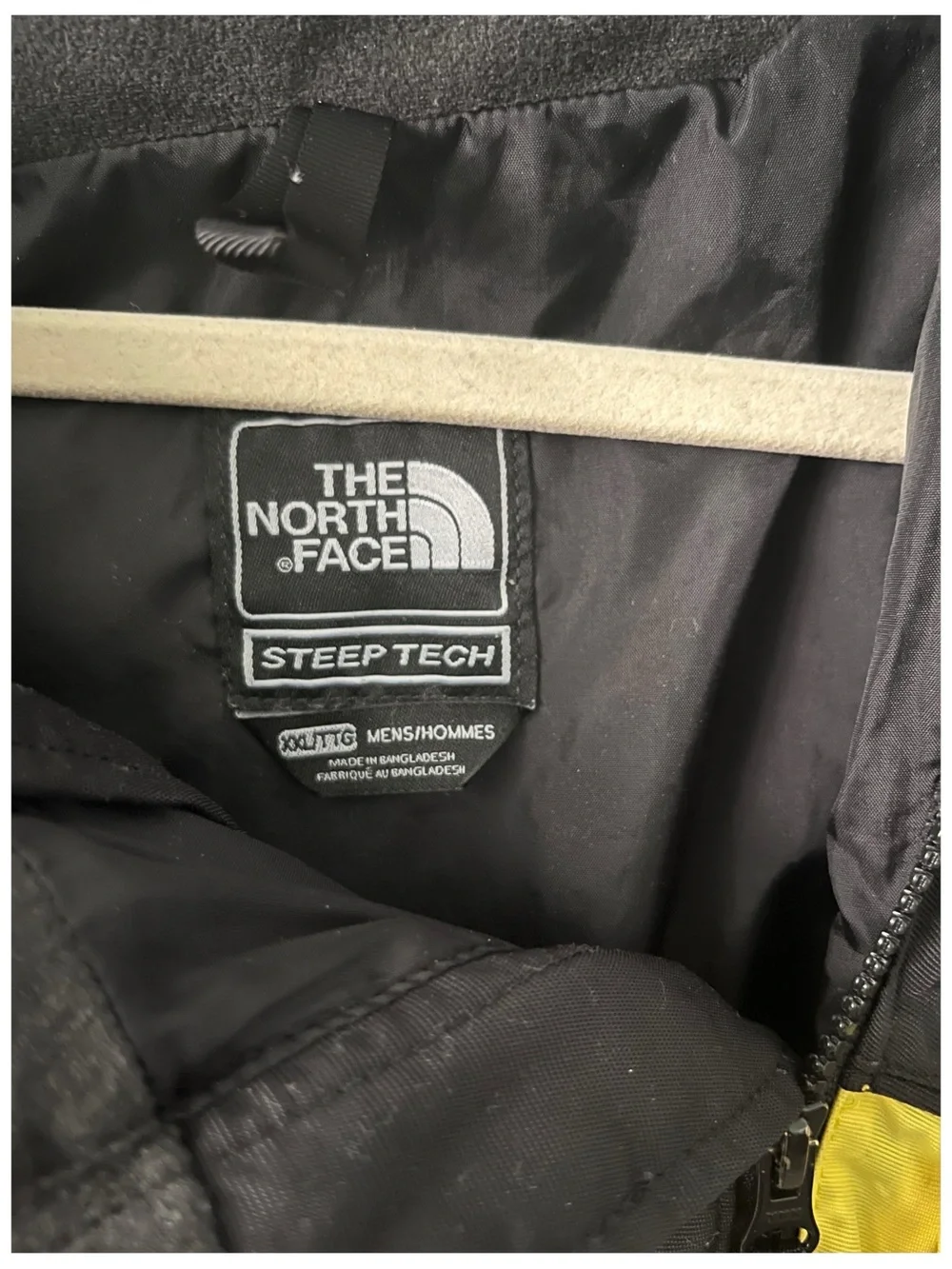 The North Face Men’s Steep Tech Black/Yellow Shell Jacket size XXL